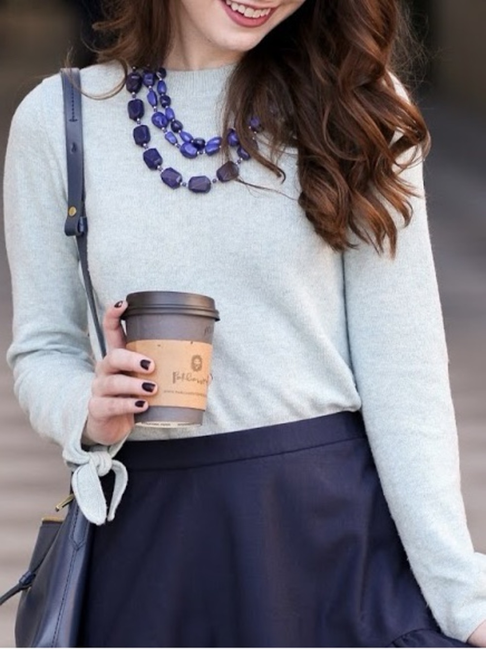 Banana Republic light blue bow cuff sweater
